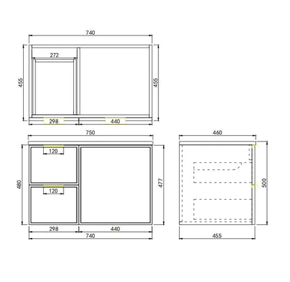 Miami White Wall Hung PVC Cabinet