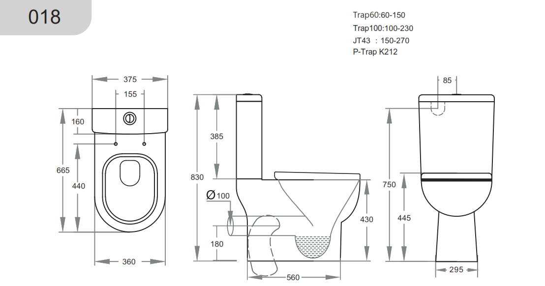 ND-TL0006 Bela Skew Toilet Suite