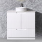 White Fluted Free Standing Vanity