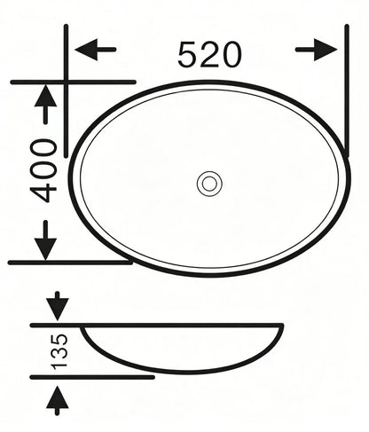 Matte Black Marble Oval Basin