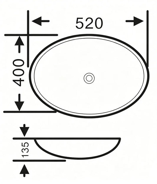 Matte Black Marble Oval Basin