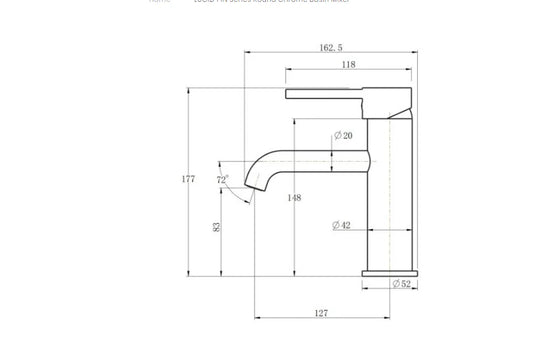 Vera Matte Black Short Basin Mixer