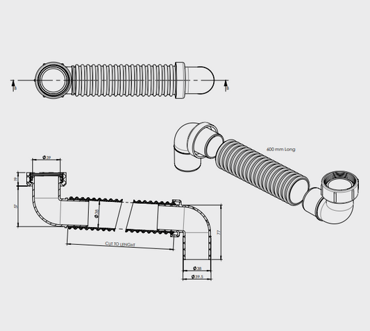 Bath Connector Universal – FLEX 40mm