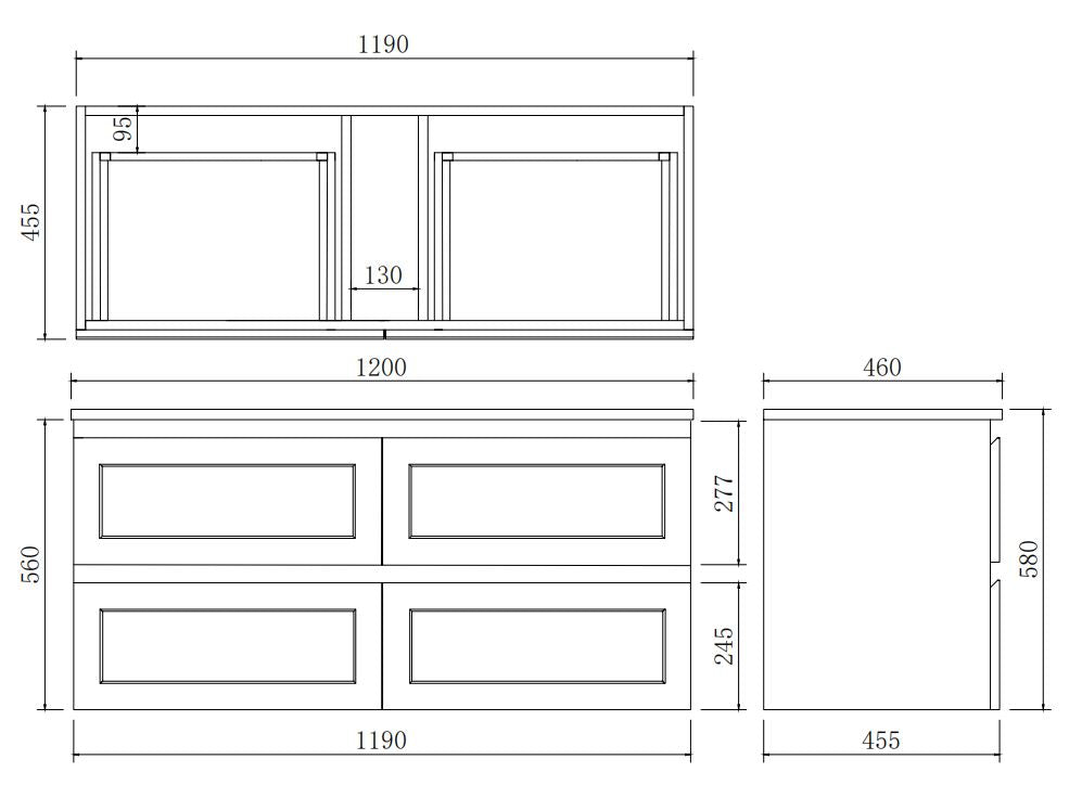 Matte White Wall Hung PVC Cabinet With Soft closing drawers